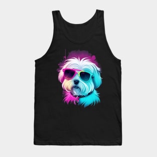 Cool Maltese Dog with Sunglasses Tank Top